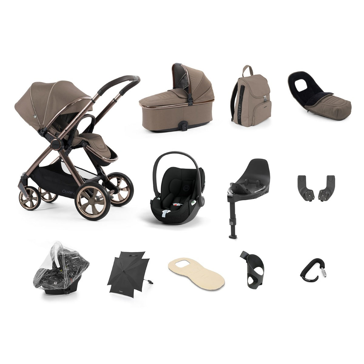 BabyStyle Oyster 4 Ultimate 12 Piece Cybex Cloud T Bundle - Mink