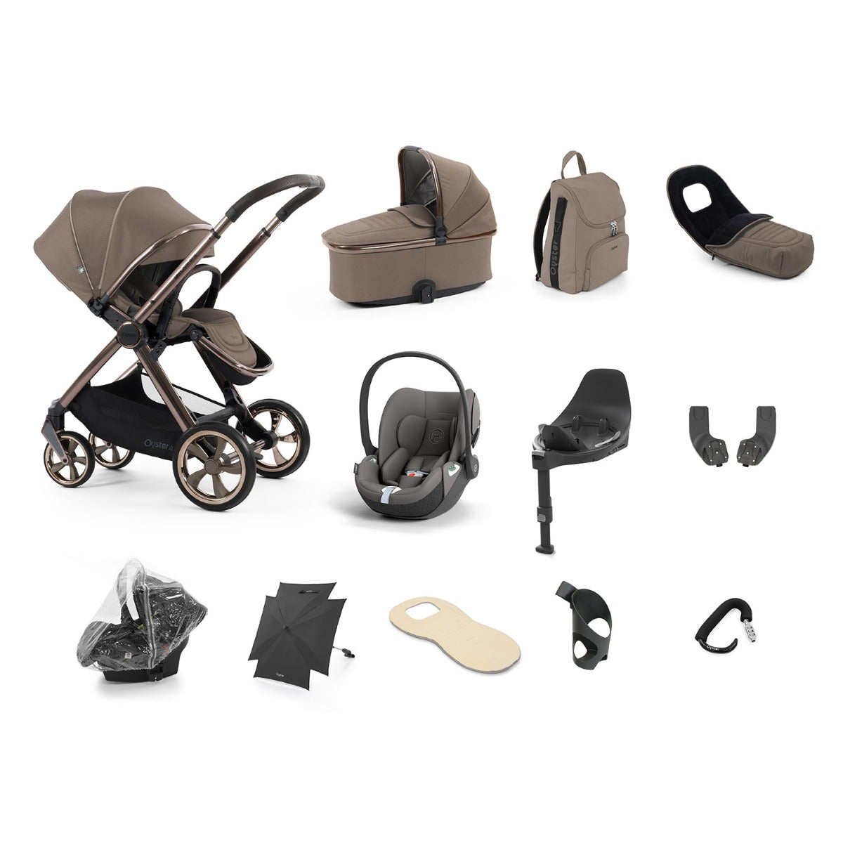 BabyStyle Oyster 4 Ultimate 12 Piece Cybex Cloud T Bundle - Mink