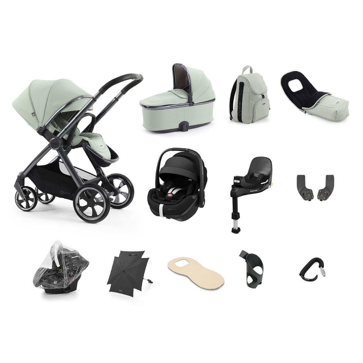 BabyStyle Oyster 4 Ultimate 12 Piece Maxi-Cosi Pebble 360 Pro2 Bundle - Pistachio