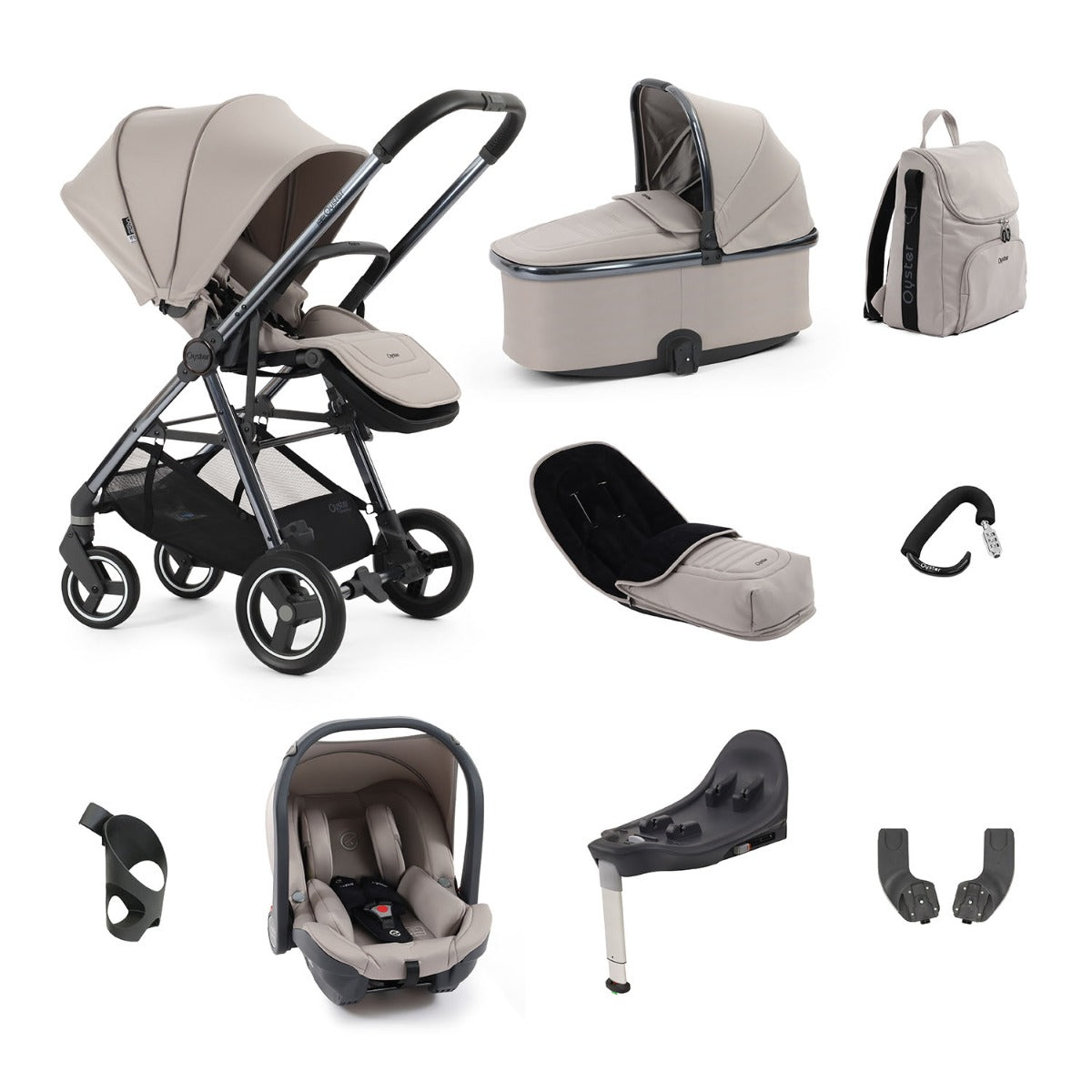 BabyStyle Oyster Gravity+ 9 Piece Capsule Bundle - Stone