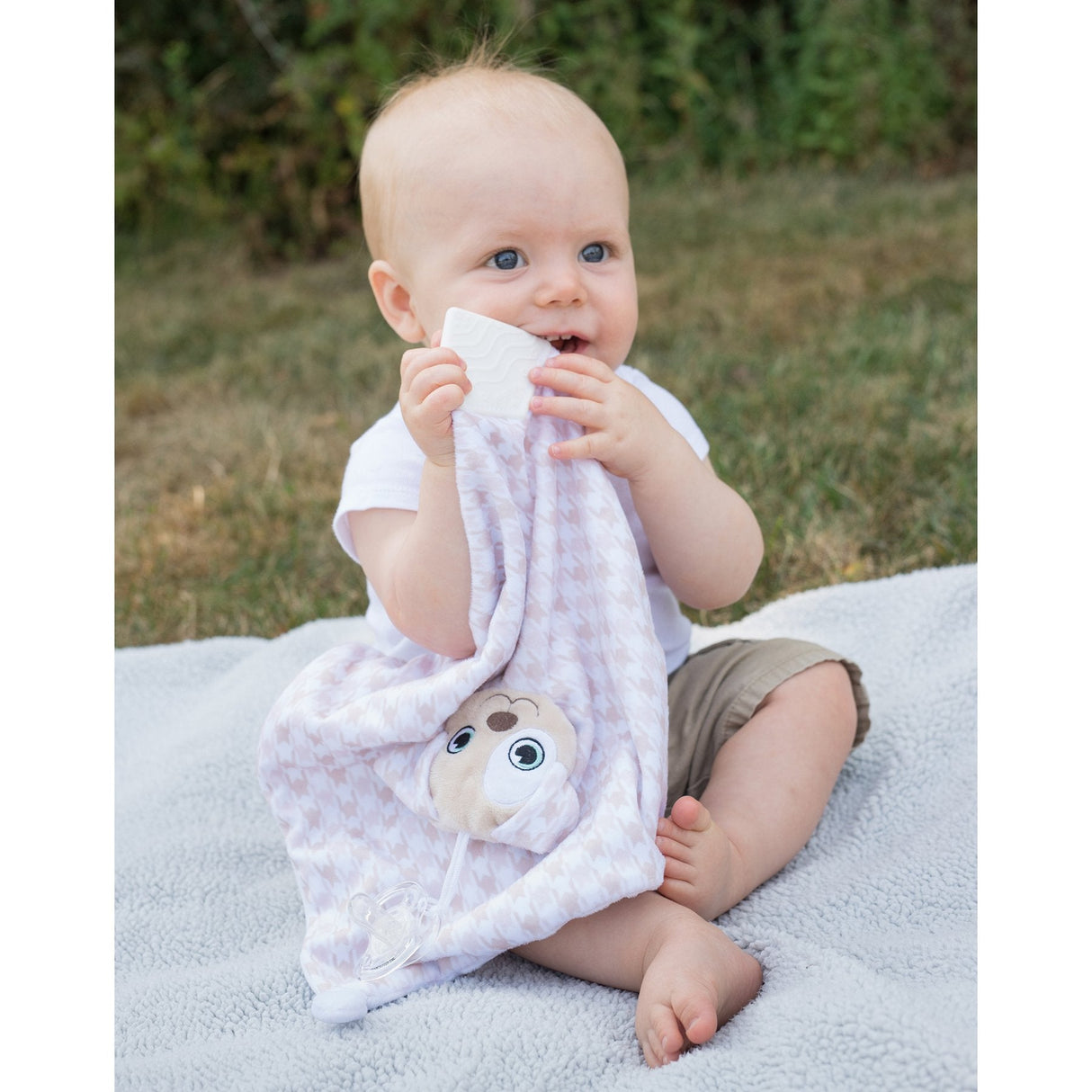 PaciPal Teether Comforter Blanket - Patch the Puppy