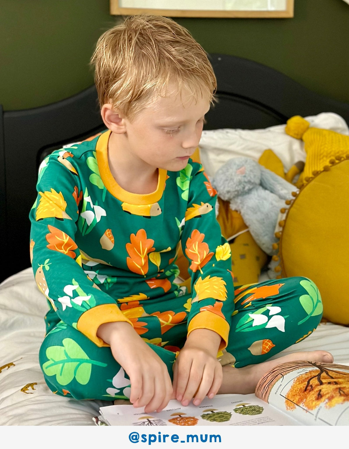 Toby Tiger Organic Autumn Print Pyjamas