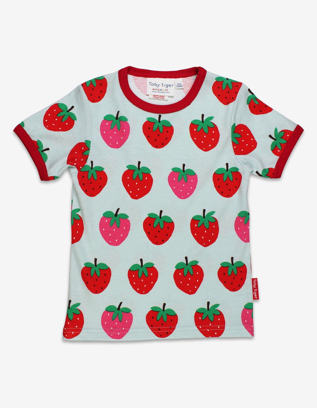 Toby Tiger Organic Strawberry Print Short Pyjamas