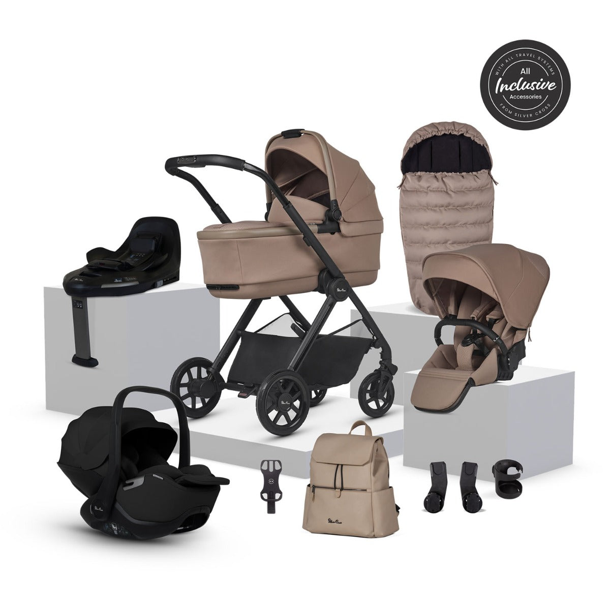 Silver Cross Reef 2 Ultimate 360 Car Seat Bundle - Mocha