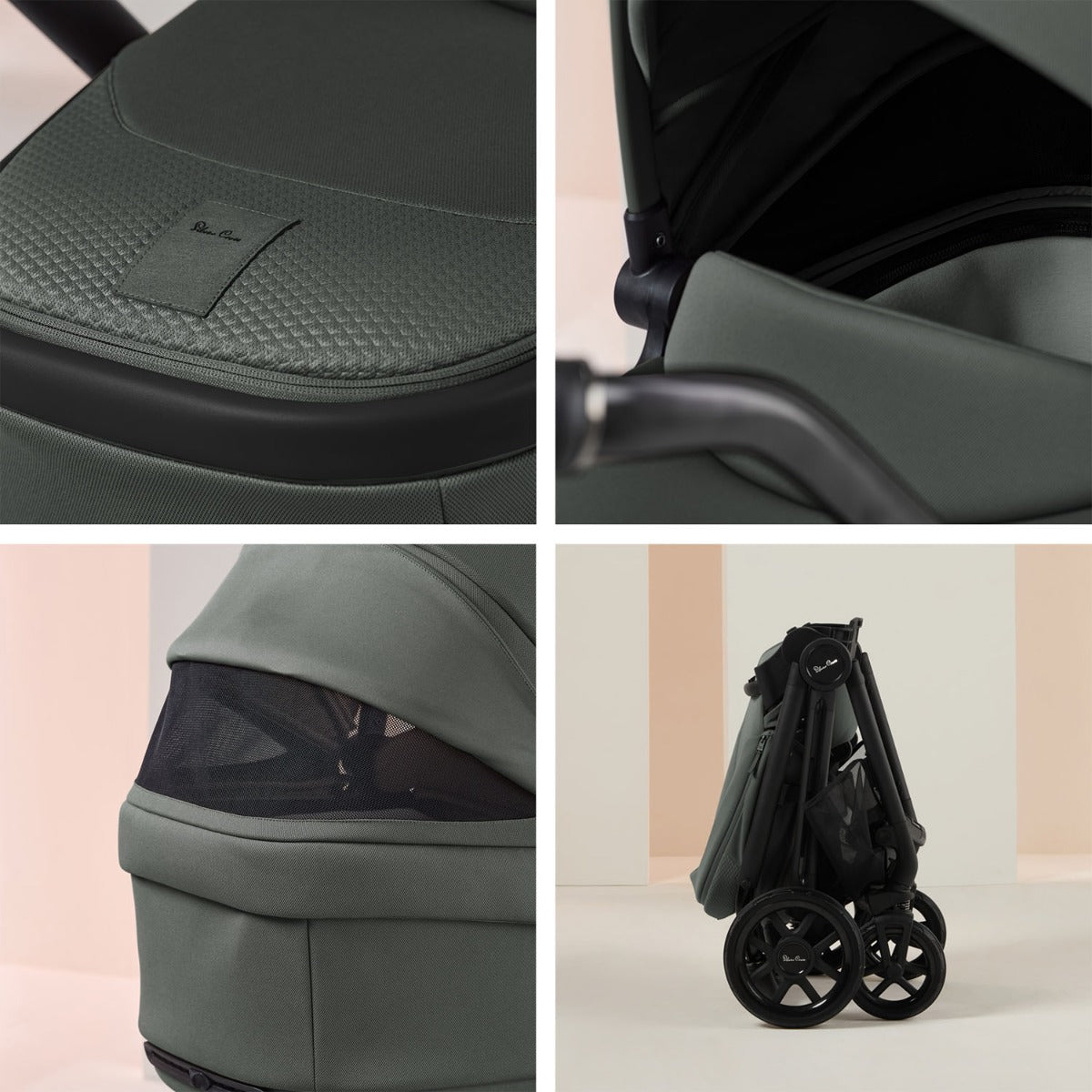 Silver Cross Reef 2 with First Bed Folding Carrycot and Accessory Bundle - Pewter