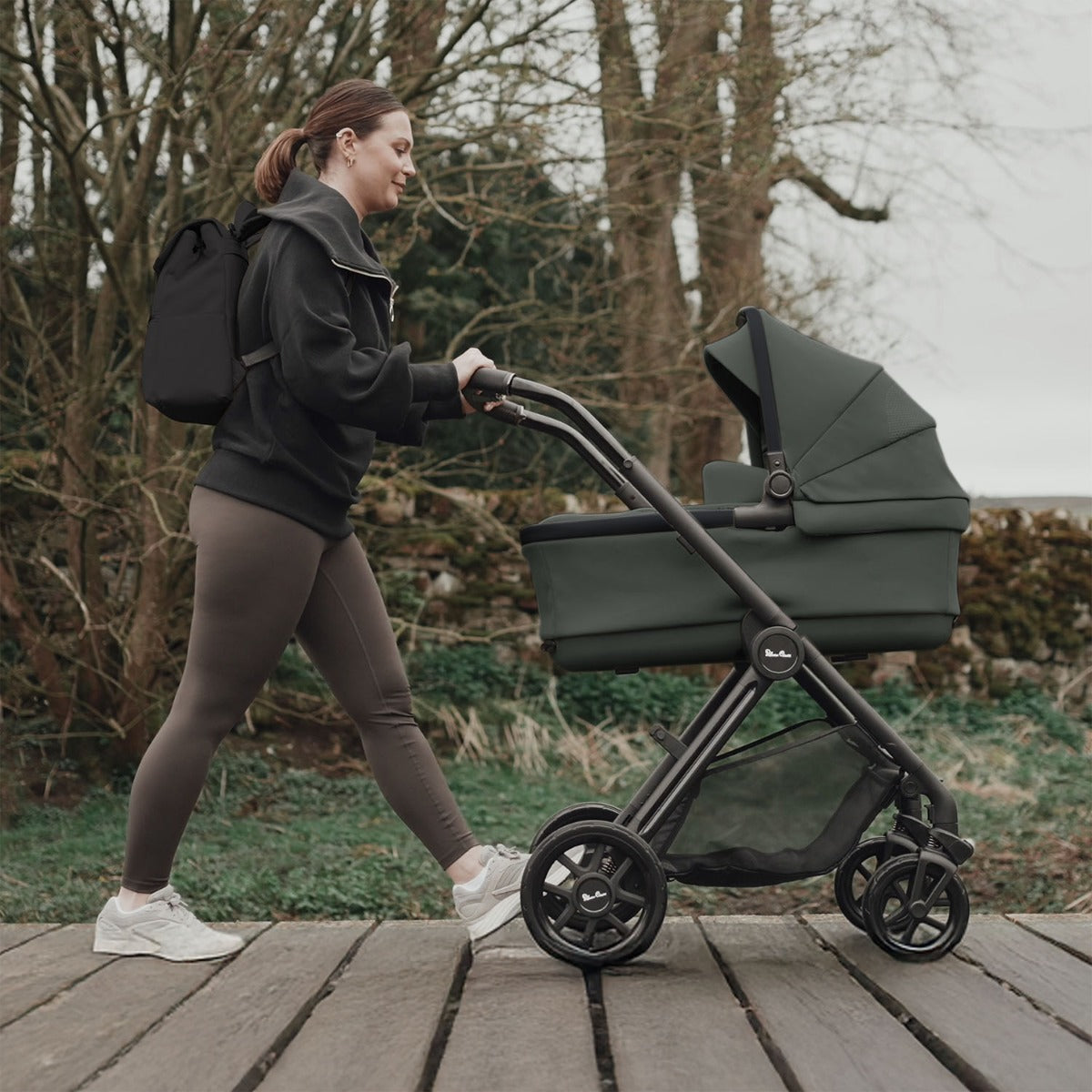 Silver Cross Reef 2 with First Bed Folding Carrycot and Accessory Bundle - Pewter