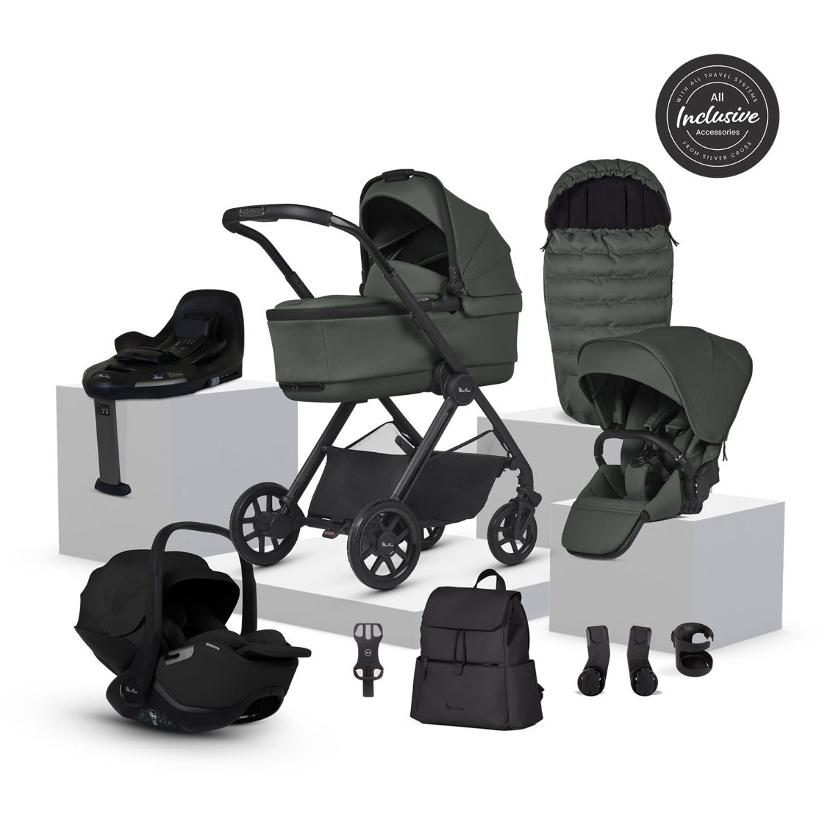 Silver Cross Reef 2 Ultimate 360 Car Seat Bundle - Pewter