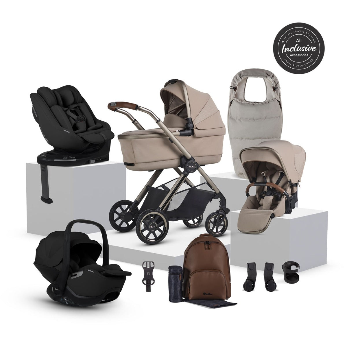 Silver Cross Reef 2 Special Edition Ultimate 360 Family Car Seat Bundle - Frappe