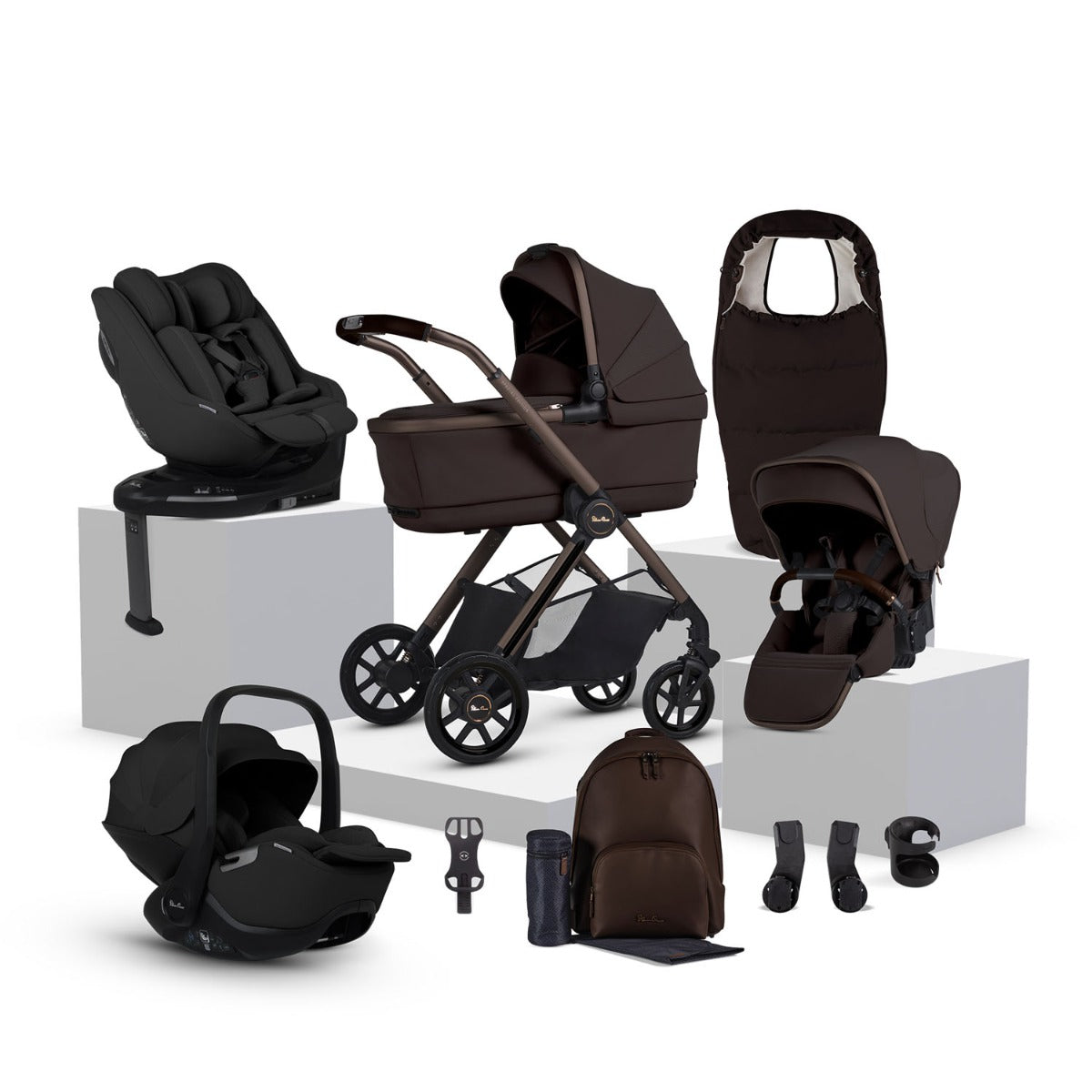 Silver Cross Reef 2 Special Edition Ultimate 360 Family Car Seat Bundle - Ganache