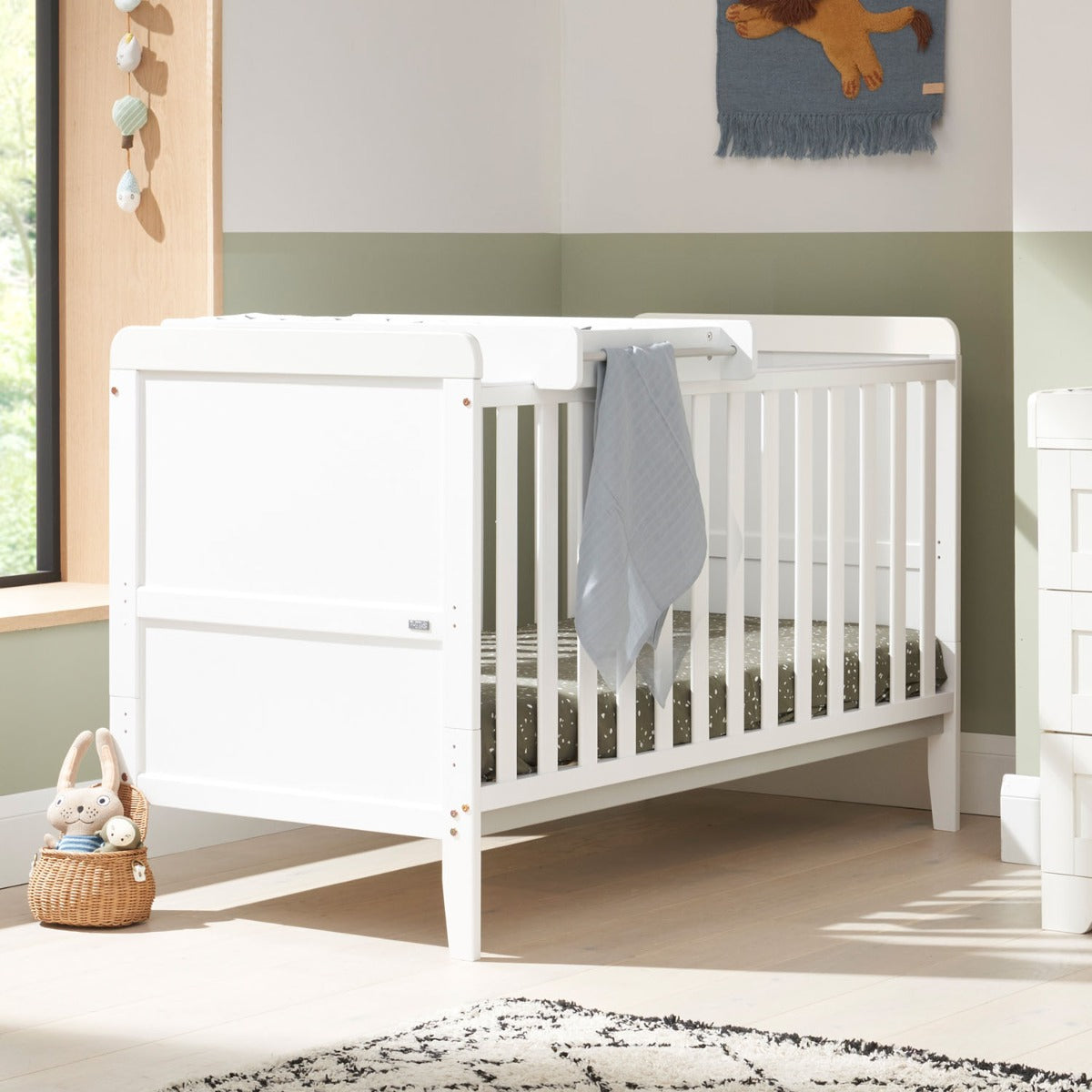 Tutti Bambini Rio Cot Bed with Cot Top Changer & Mattress - White