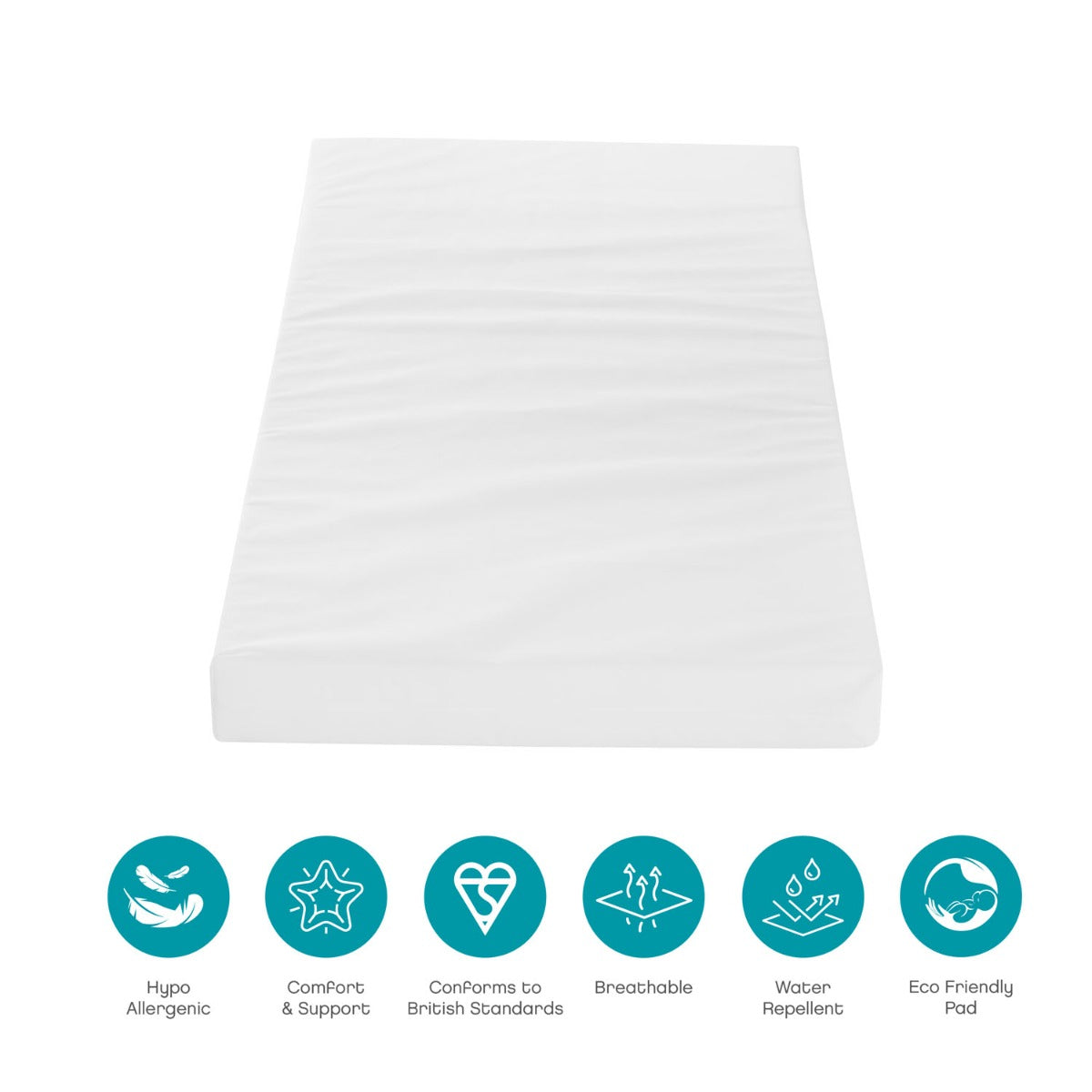 Tutti Bambini Rio Cot Bed with Cot Top Changer & Mattress - White/Dove Grey