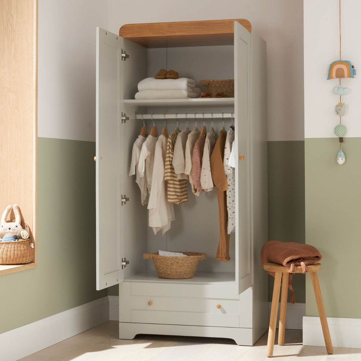 Tutti Bambini Rio Wardrobe - Dove Grey/Oak