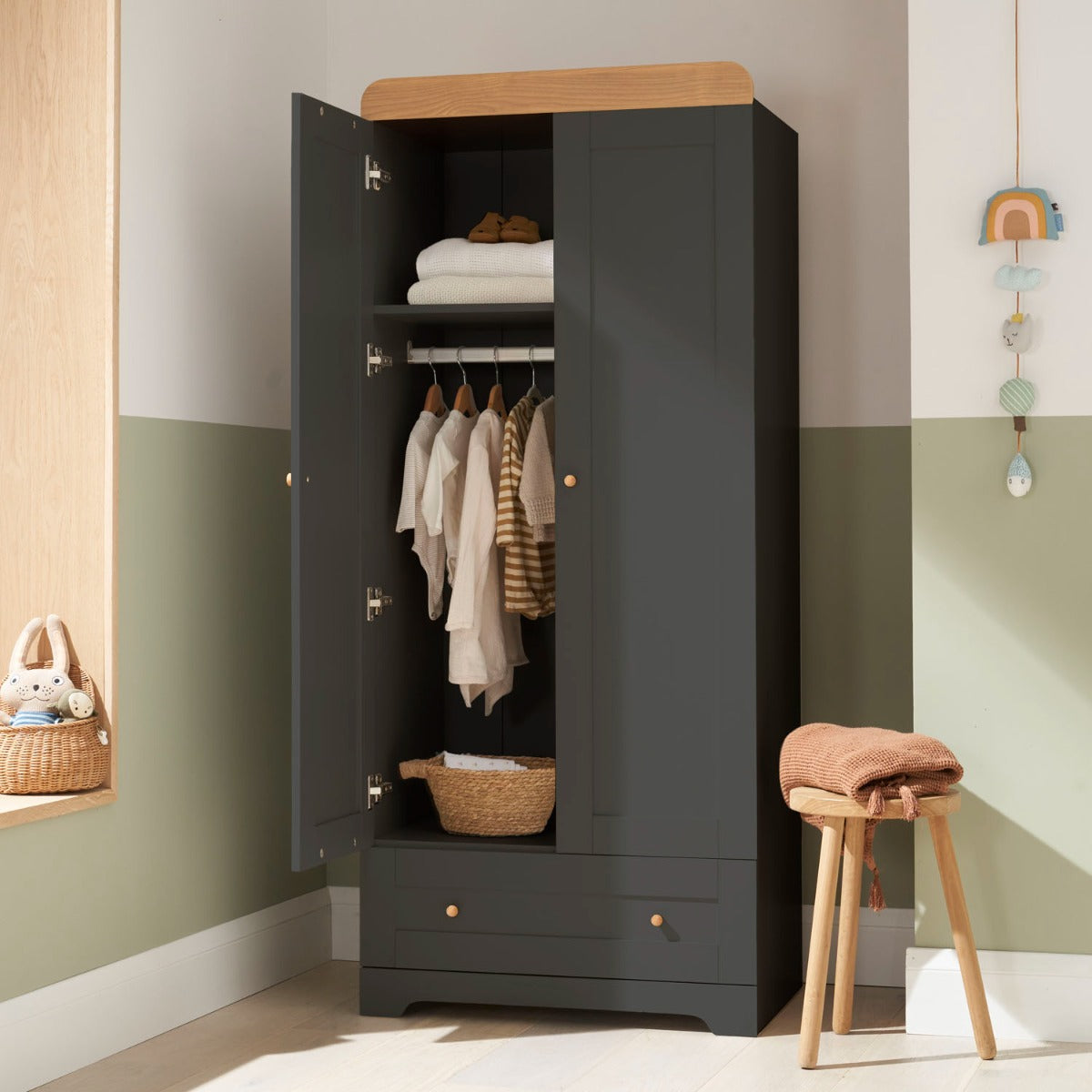 Tutti Bambini Rio Wardrobe - Slate/Oak