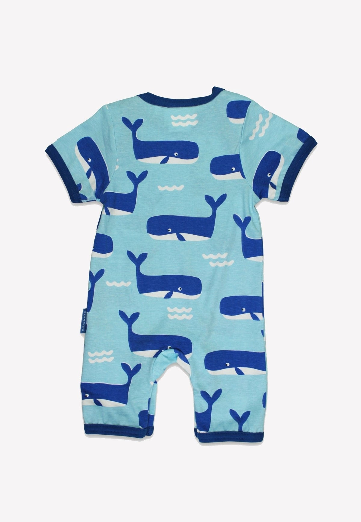 Toby Tiger Organic Whale Waves Print Romper