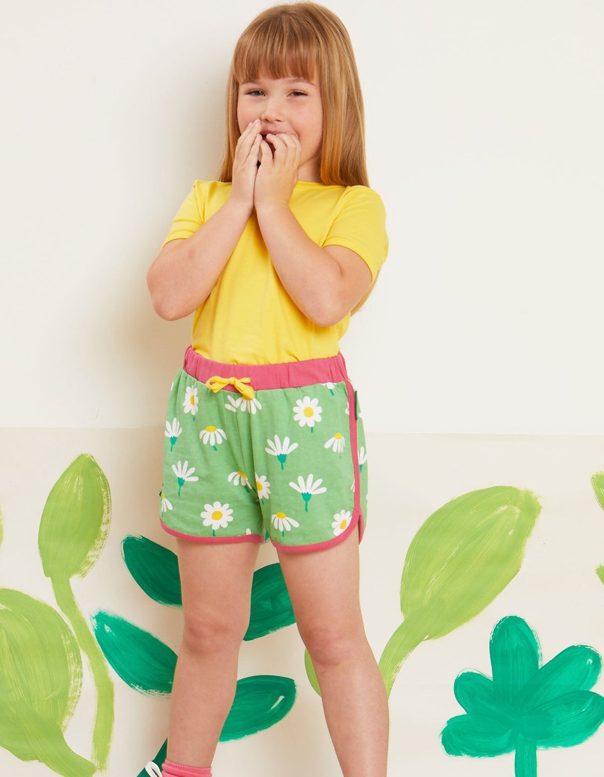 Toby Tiger Organic Daisy Print Running Shorts