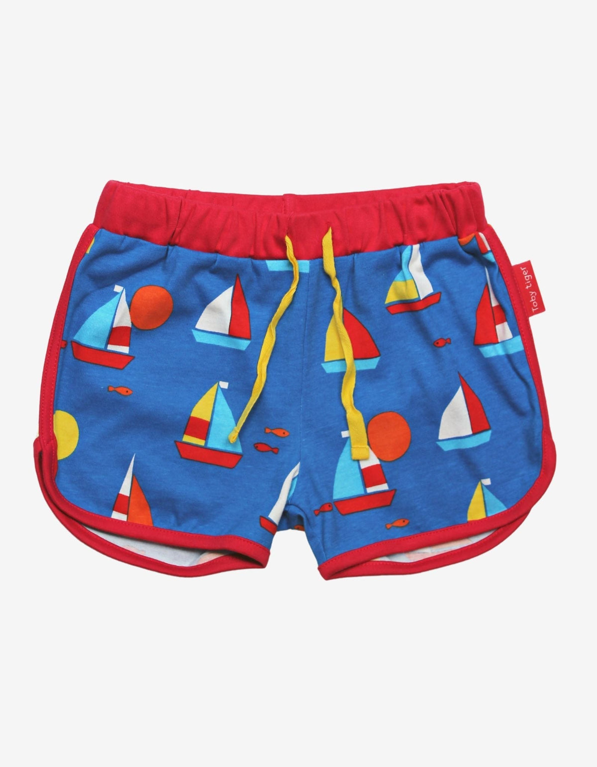 Toby Tiger Organic Sailboat Print Running Shorts