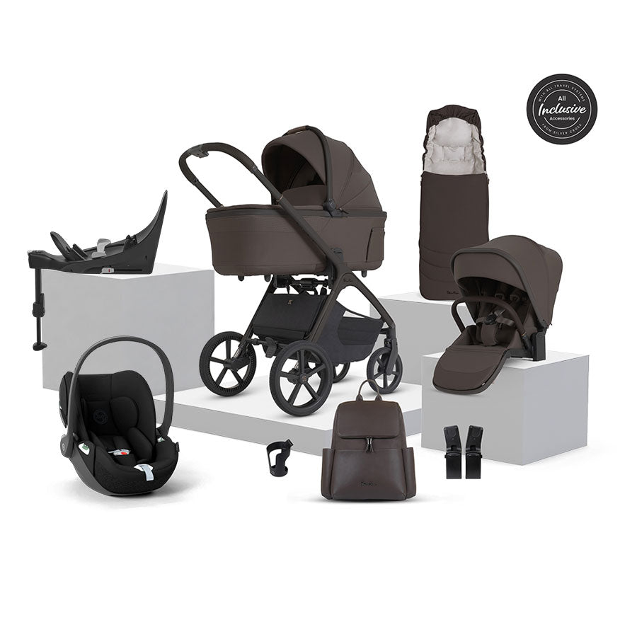 Silver Cross Cove 2 Ultimate Cybex Cloud T Car Seat Bundle - Chocolate