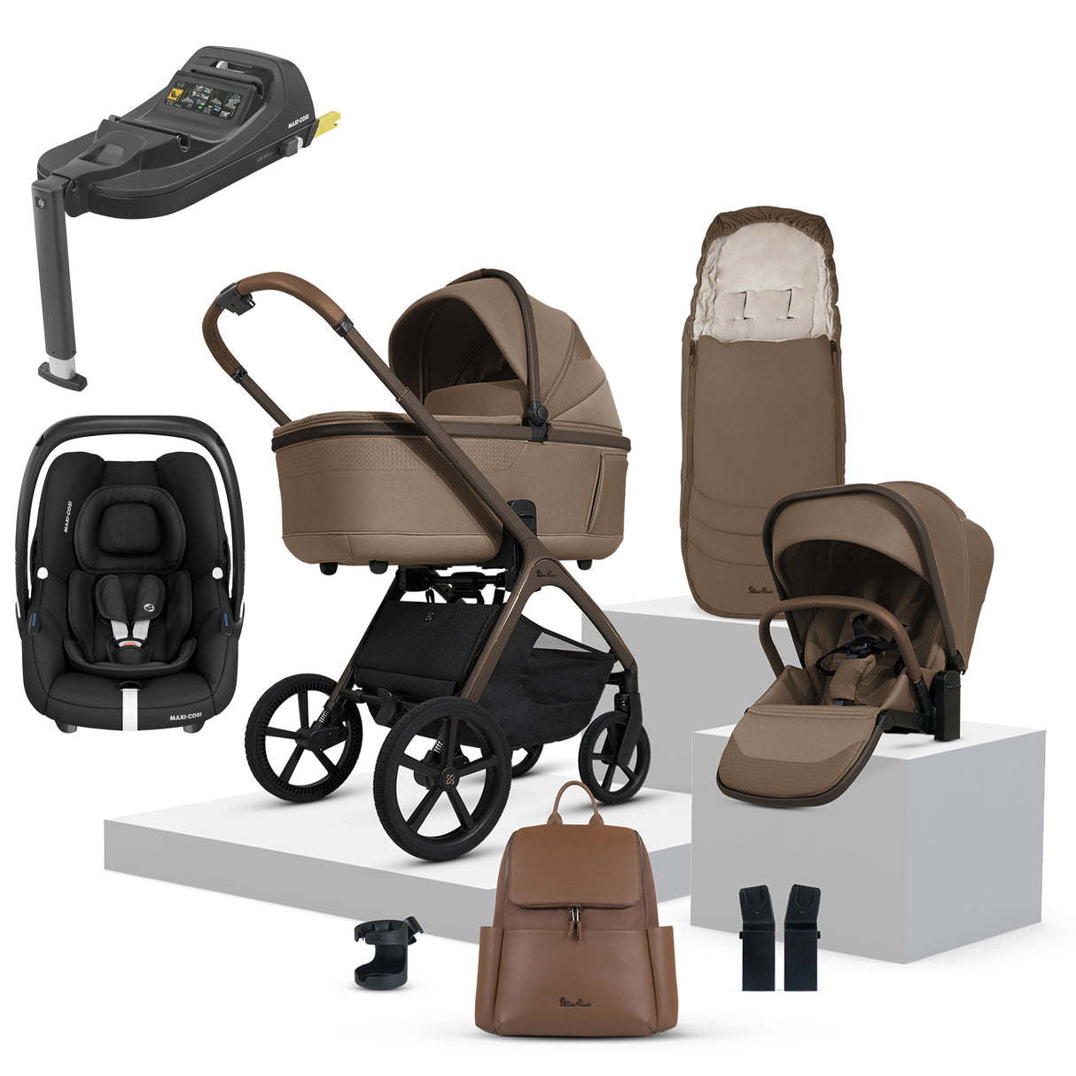 Silver Cross Cove Ultimate Maxi-Cosi Cabriofix i-Size Car Seat Bundle - Maple