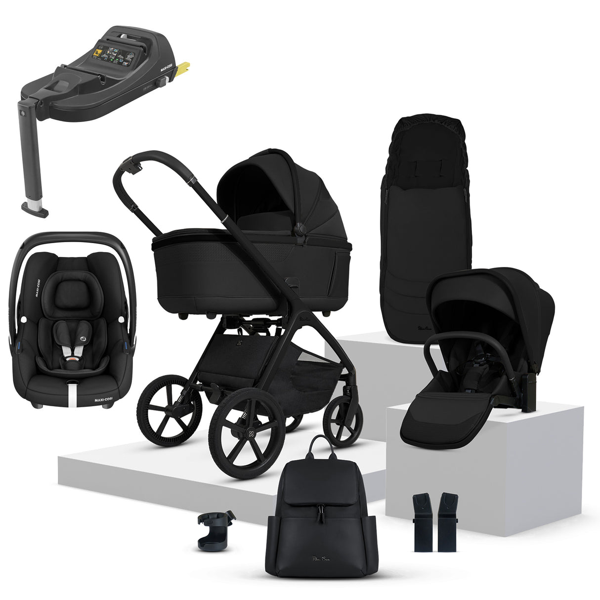 Silver Cross Cove Ultimate Maxi-Cosi Cabriofix i-Size Car Seat Bundle - Onyx