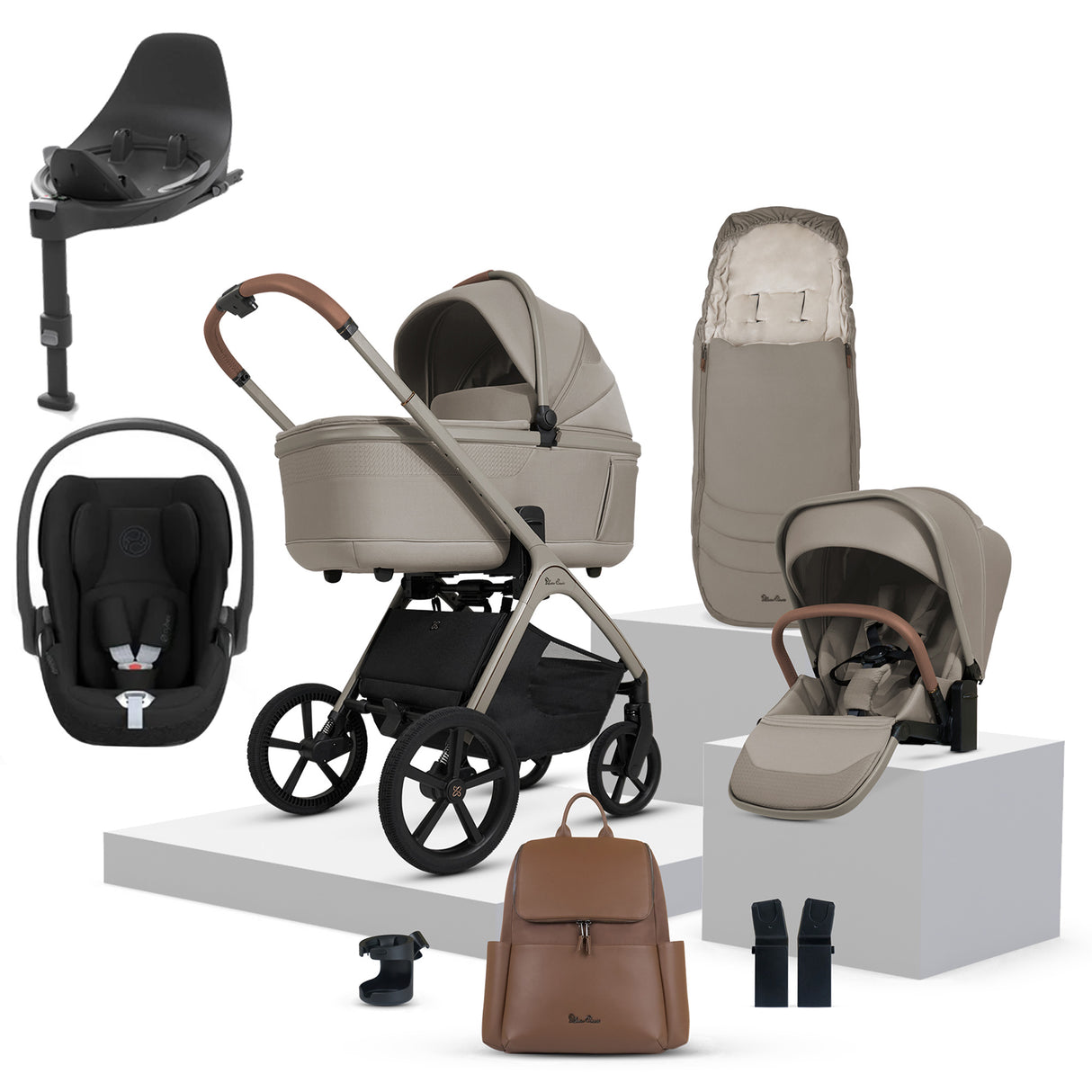 Silver Cross Cove Ultimate Cybex Cloud T Car Seat Bundle - Champagne