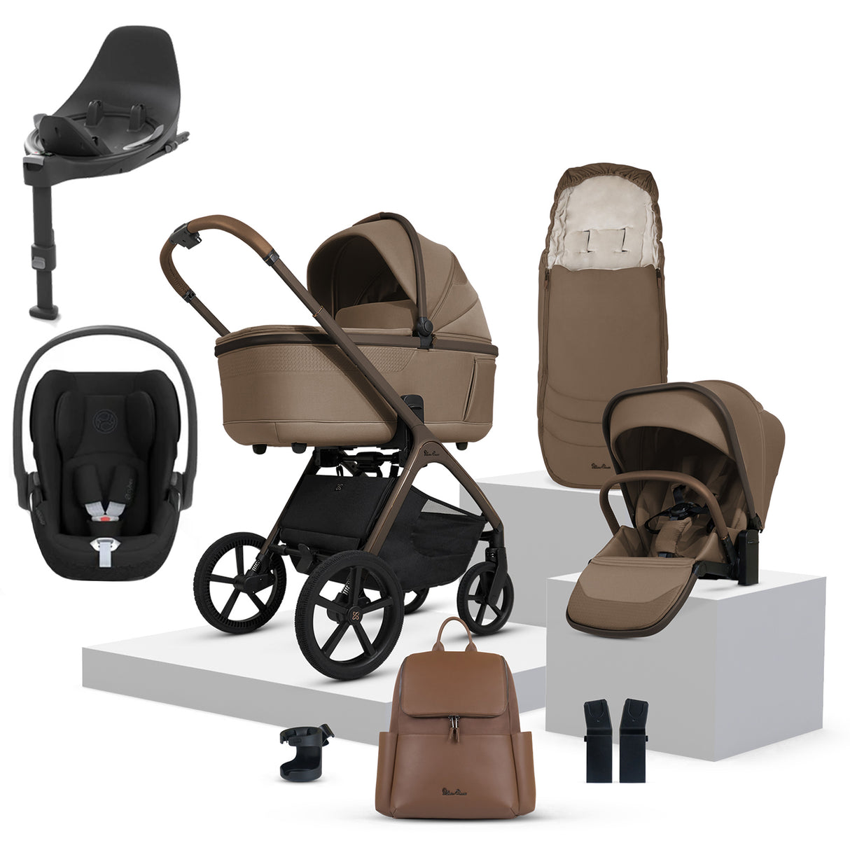 Silver Cross Cove Ultimate Cybex Cloud T Car Seat Bundle - Maple