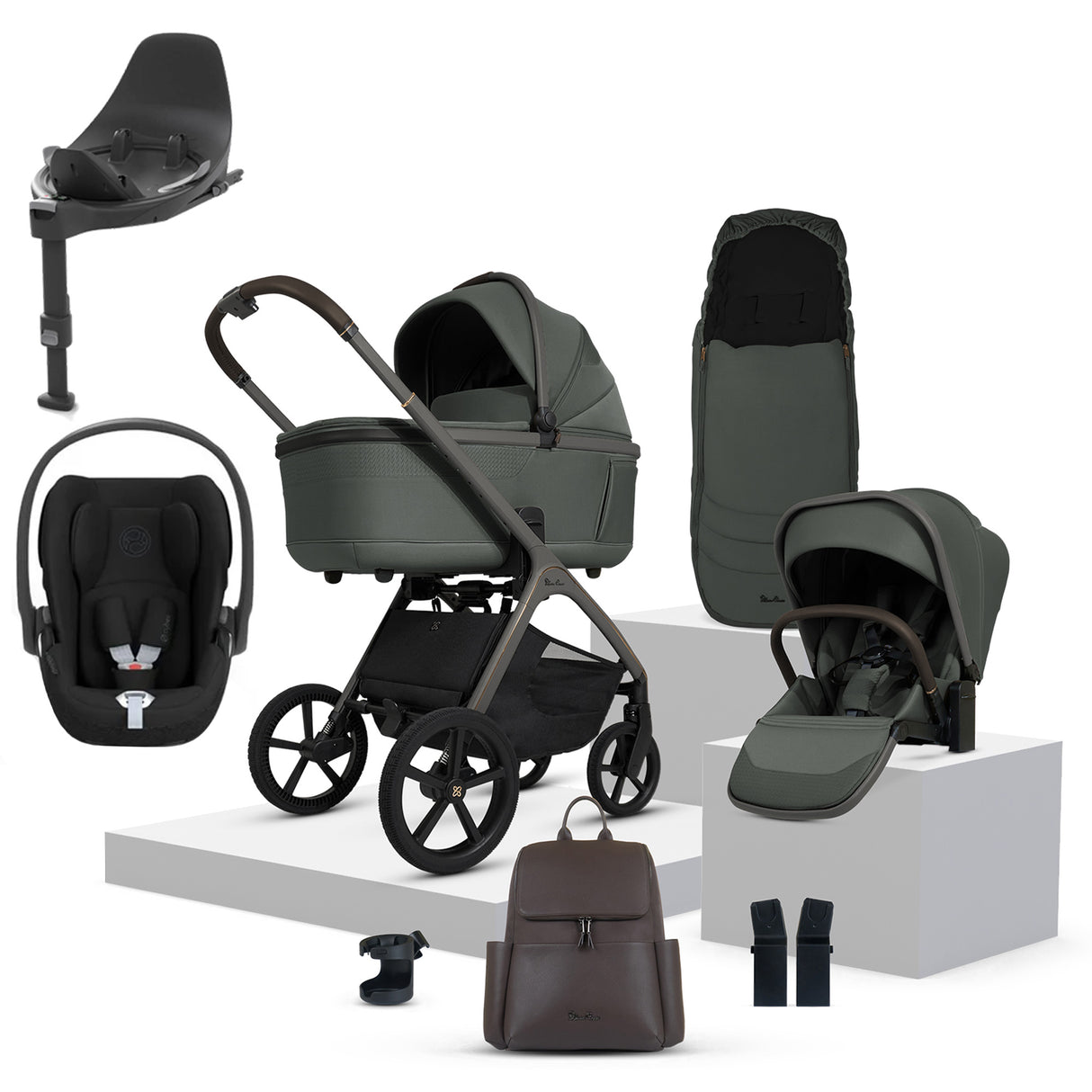 Silver Cross Cove Ultimate Cybex Cloud T Car Seat Bundle - Pewter