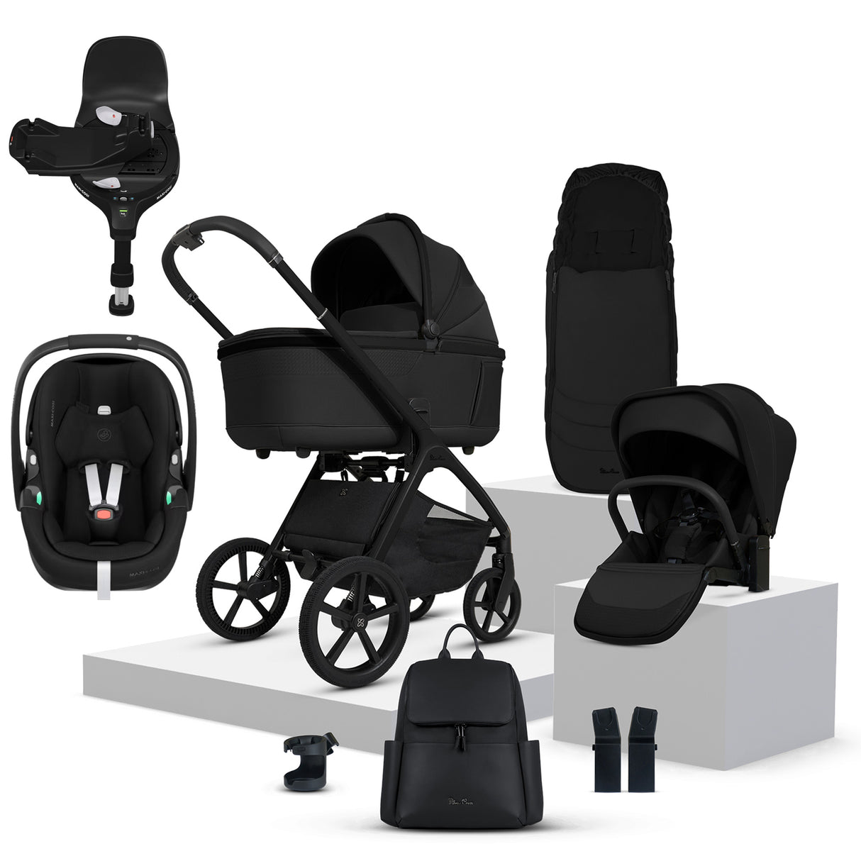 Silver Cross Cove Ultimate Maxi-Cosi Pebble 360 Pro2 Car Seat Bundle - Onyx