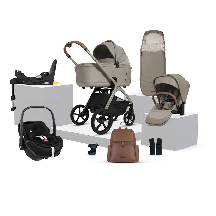 Silver Cross Cove Ultimate Maxi-Cosi Pebble 360 Pro2 Car Seat Bundle - Champagne