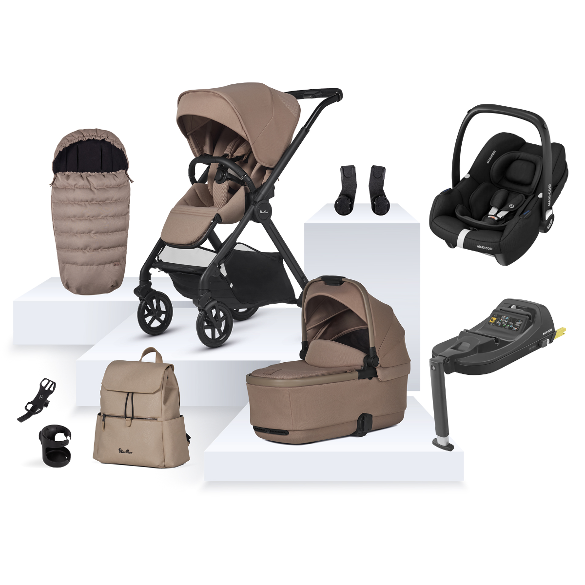 Silver Cross Reef 2 with Maxi-Cosi Cabriofix i-Size Ultimate Bundle - Mocha