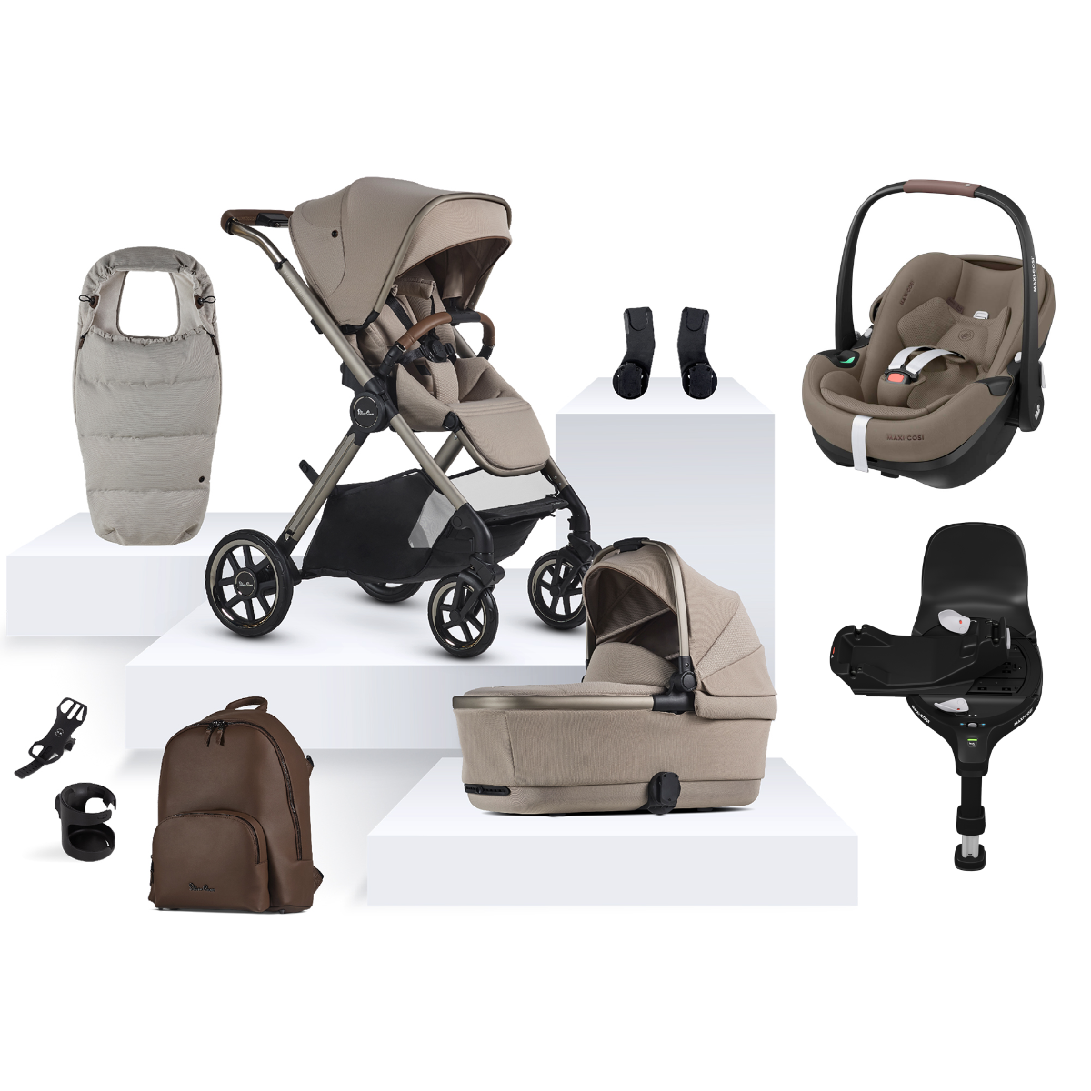 Silver Cross Reef 2 Special Edition with Maxi-Cosi Pebble 360 Pro2 Ultimate Bundle - Frappe
