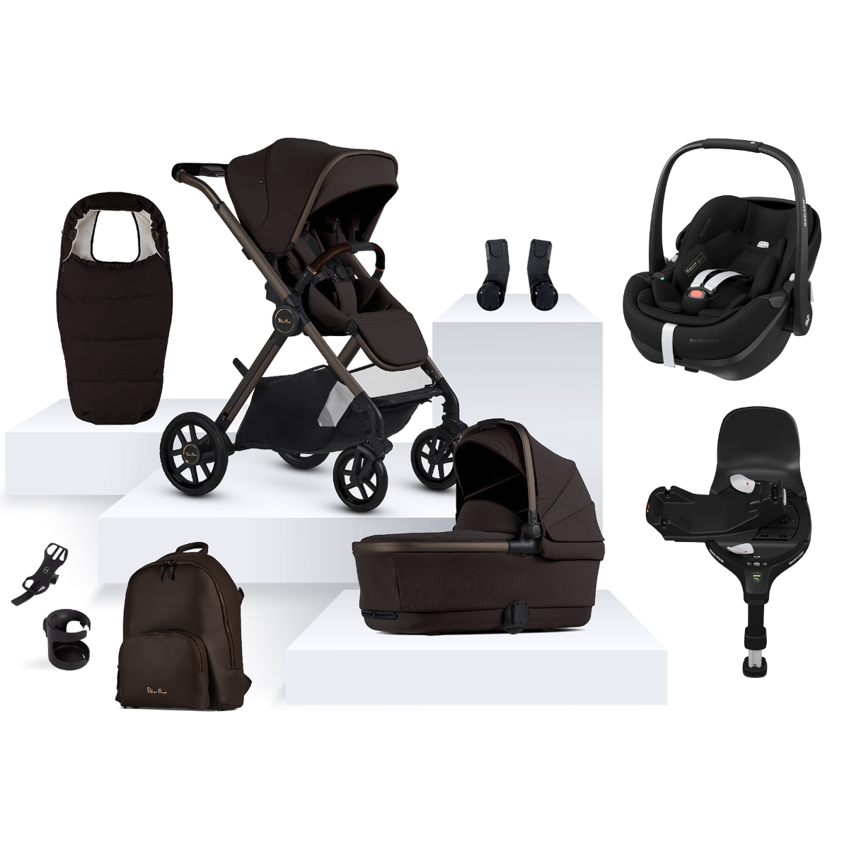 Silver Cross Reef 2 Special Edition with Maxi-Cosi Pebble 360 Pro2 Ultimate Bundle - Ganache