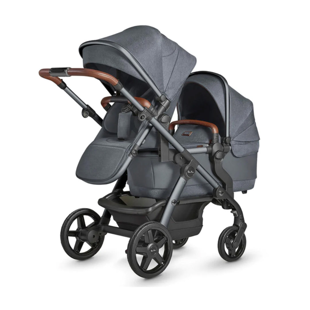 Silver Cross Wave 3 Twin Pram & Pushchair - Lunar