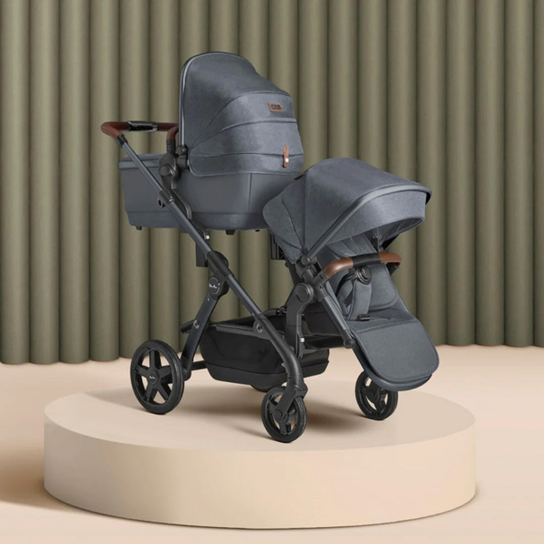 Silver Cross Wave 3 Twin Pram & Pushchair - Lunar