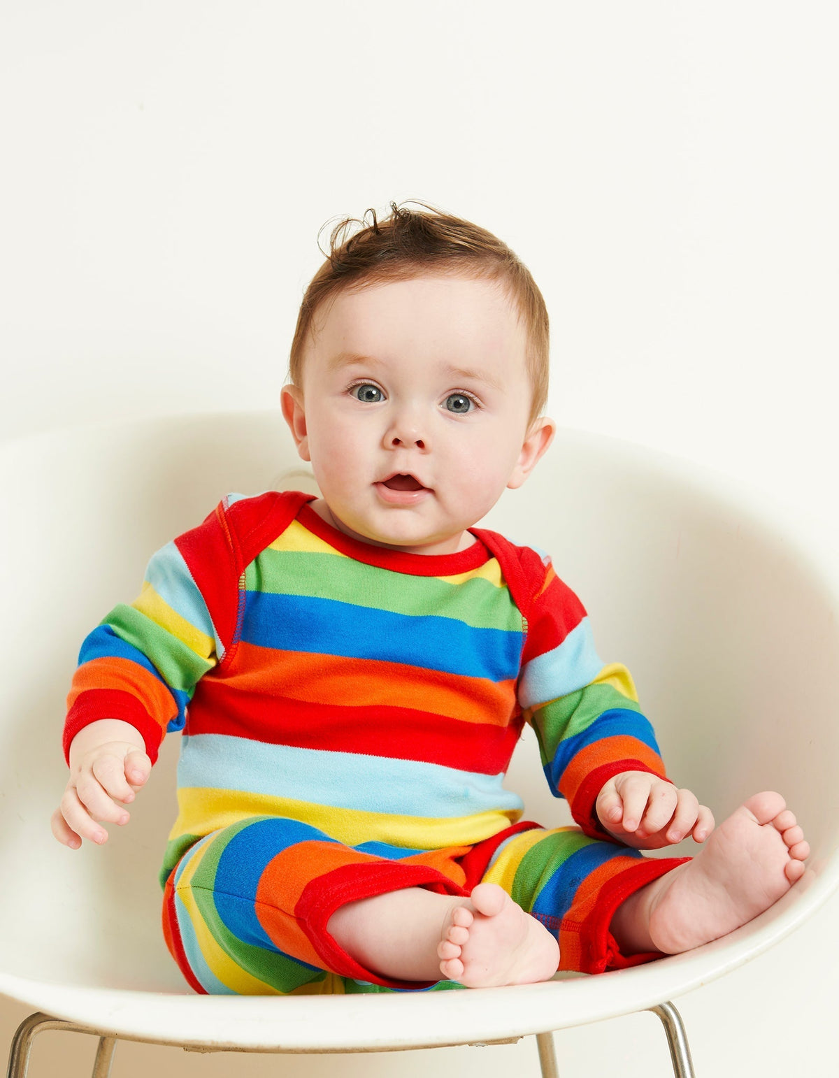 Toby Tiger Organic Multi Stripe Sleepsuit