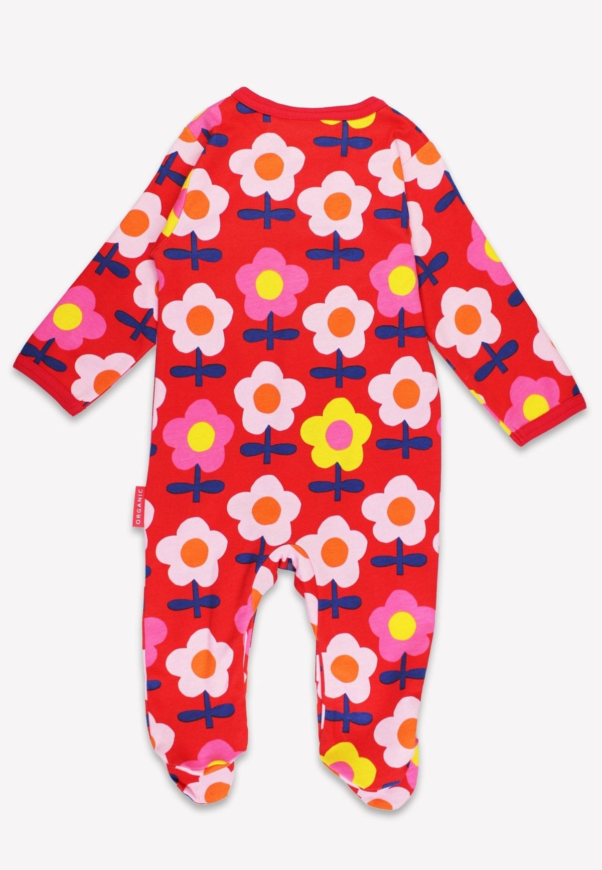 Toby Tiger Organic Pink Flower Print Sleepsuit