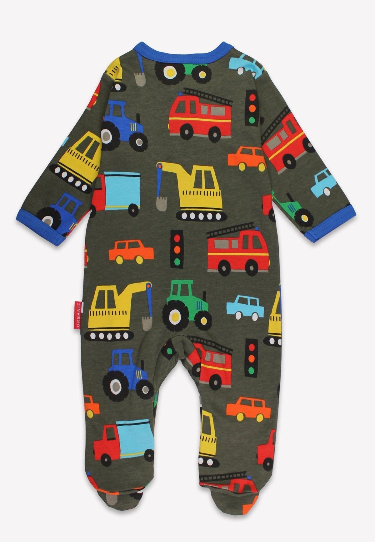 Toby Tiger Organic Transport Print Sleepsuit