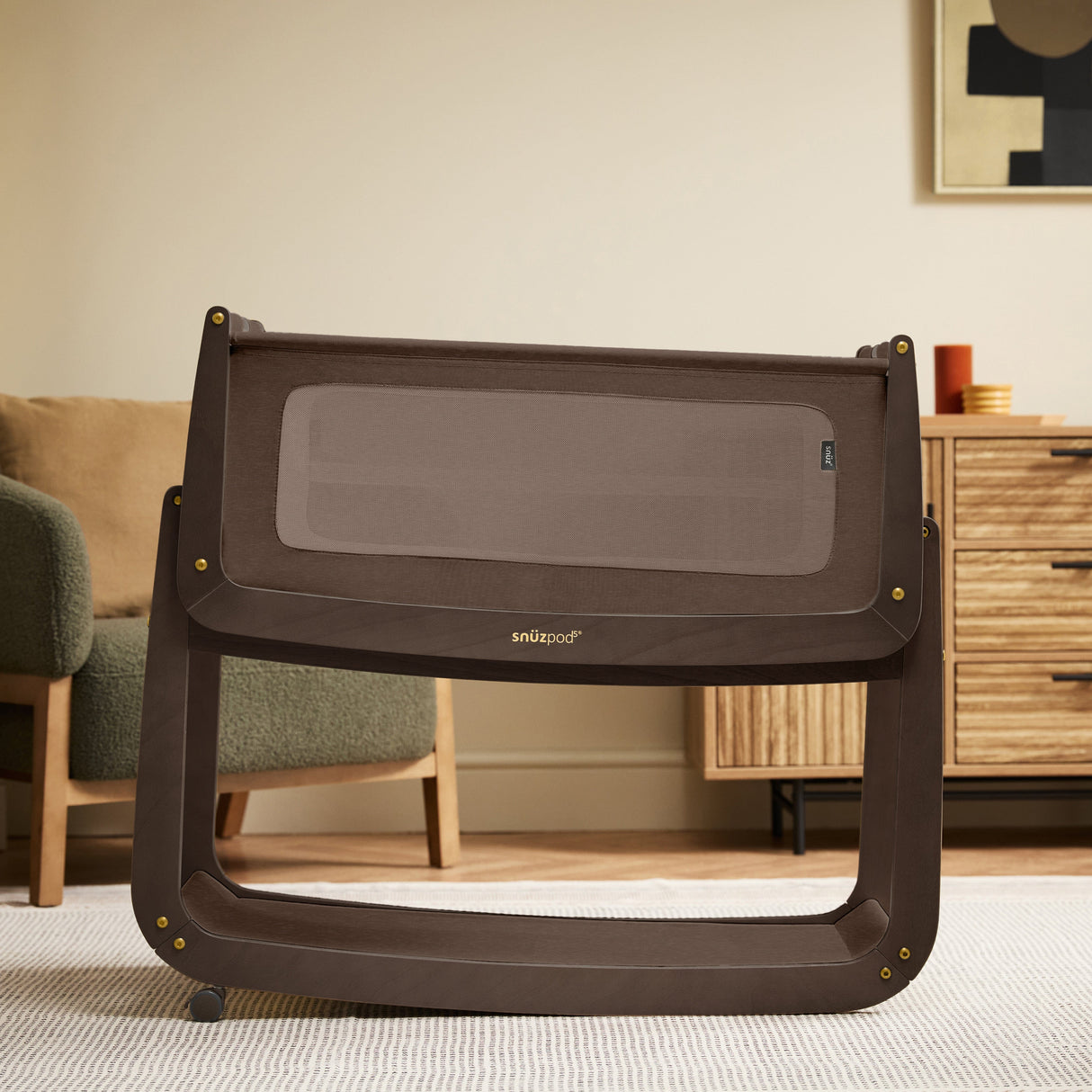 Snuzpod 5 Bedside Crib - Chocolate