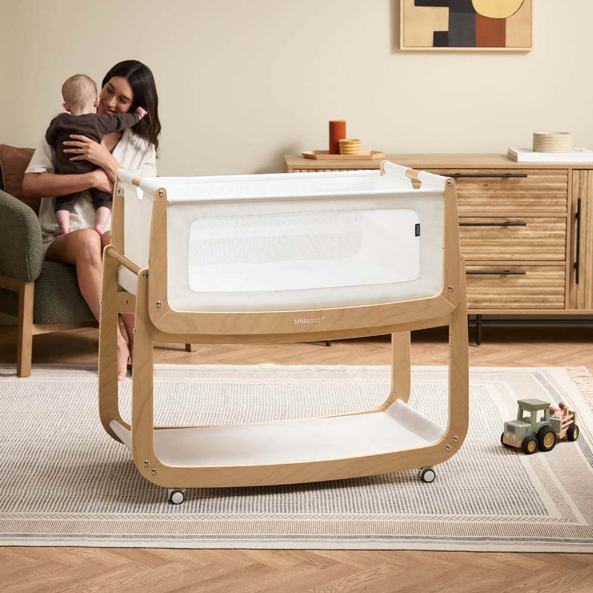 Snuzpod 5 Bedside Crib - Natural
