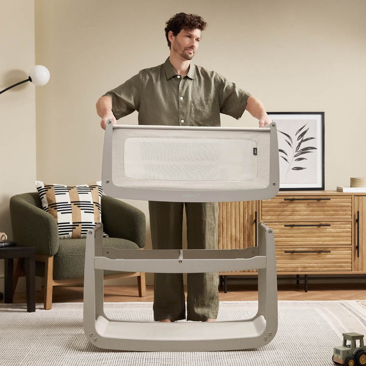 Snuzpod 5 Bedside Crib - Pebble