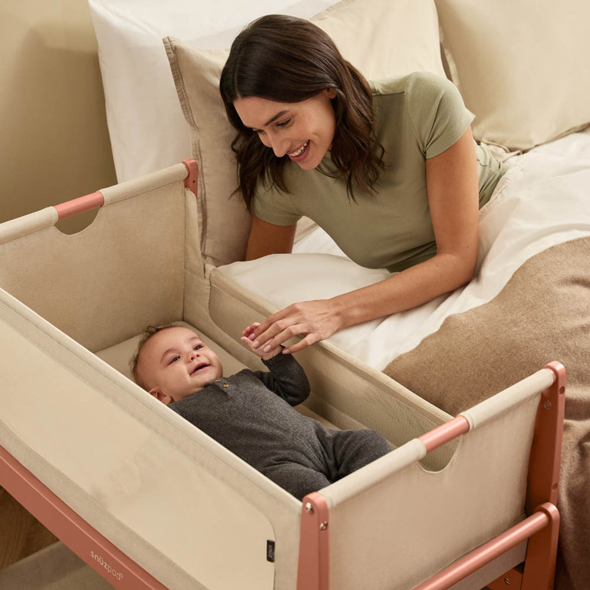 Snuzpod 5 Bedside Crib - Terracotta