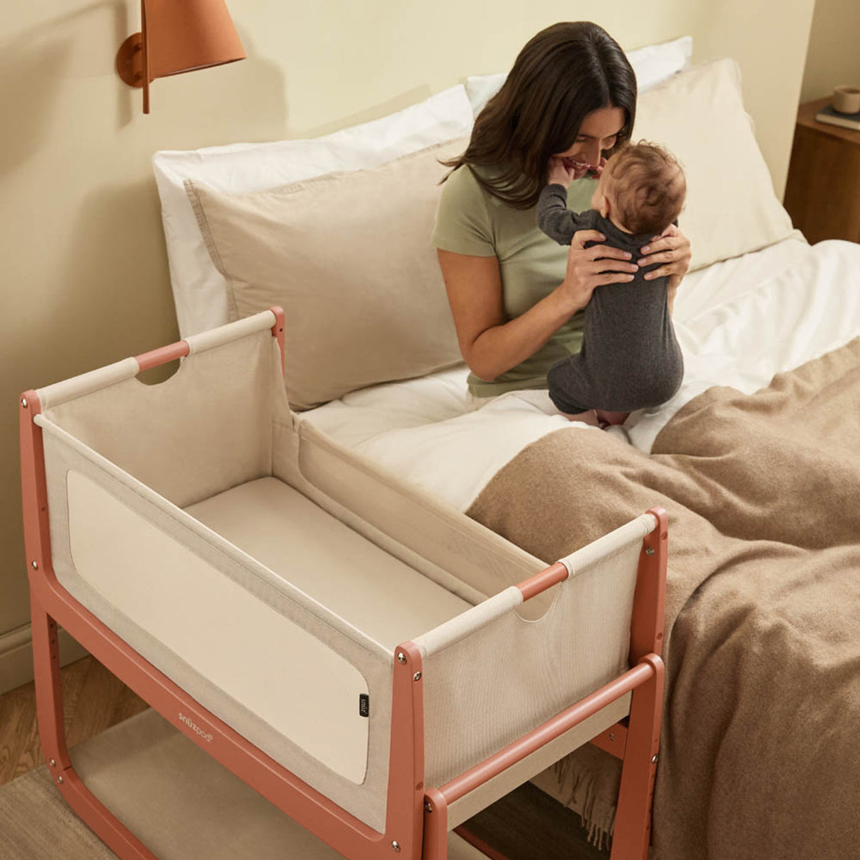 Snuzpod 5 Bedside Crib - Terracotta