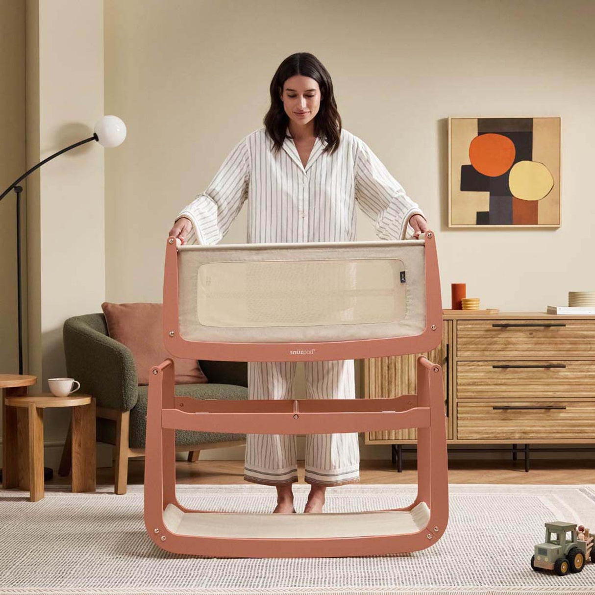 Snuzpod 5 Bedside Crib - Terracotta