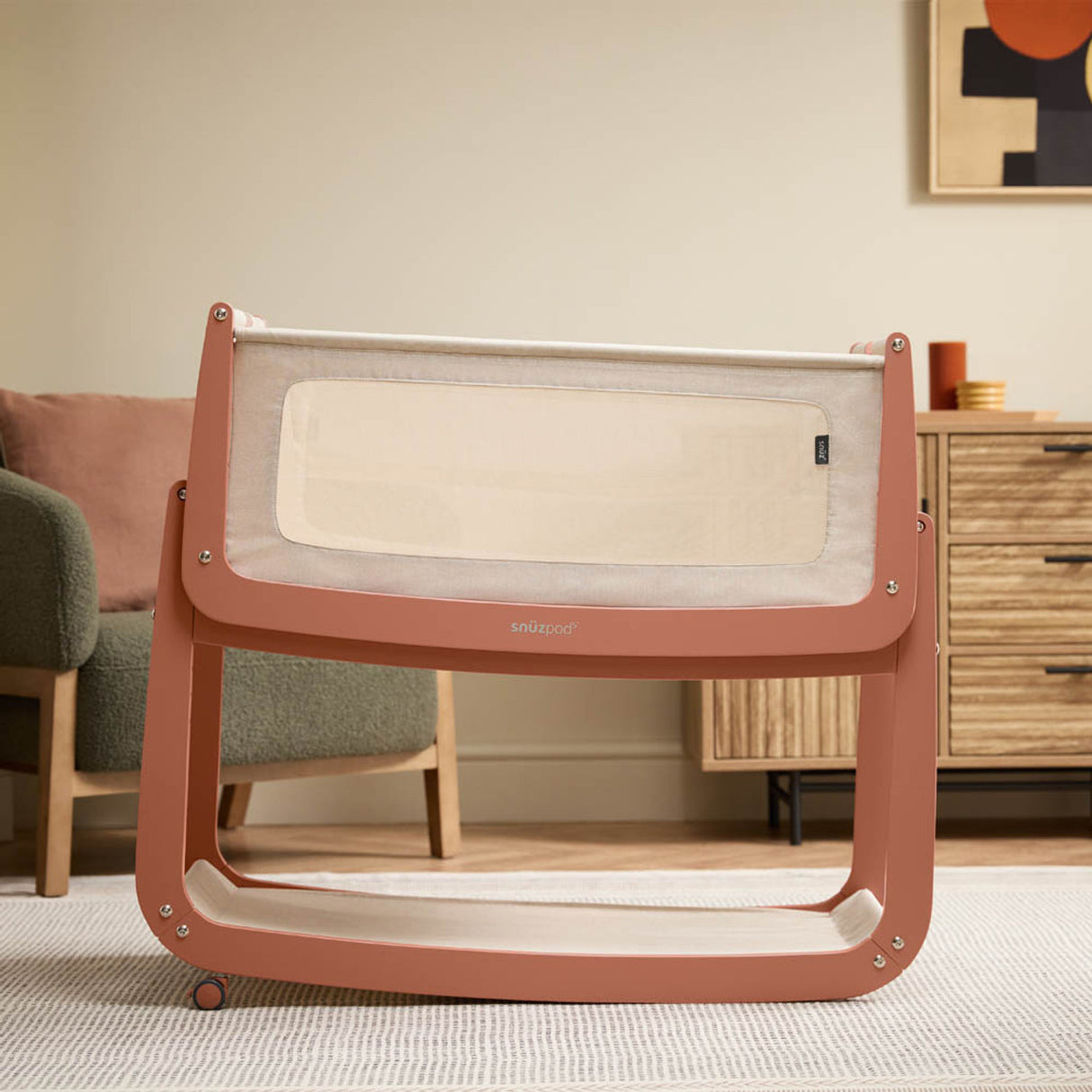 Snuzpod 5 Bedside Crib - Terracotta