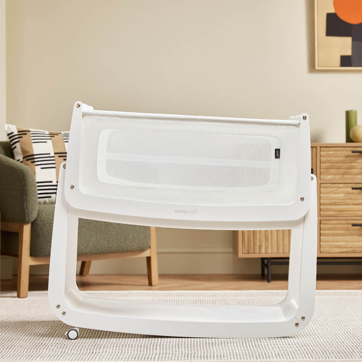 Snuzpod 5 Bedside Crib - White