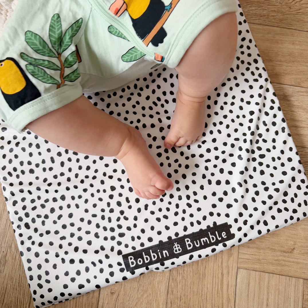 Travel Changing Mat - Black Spotty Print