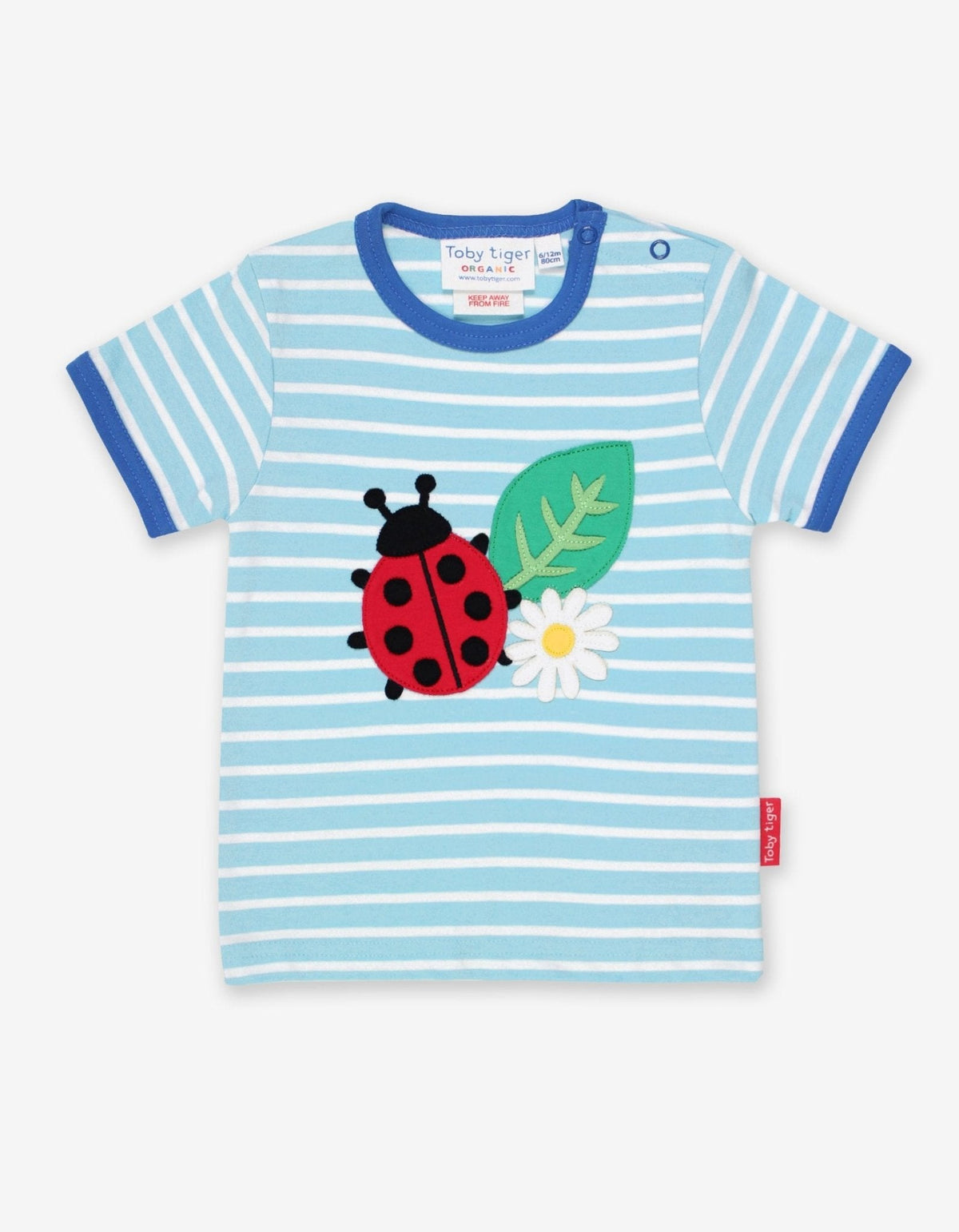 Toby Tiger Organic Ladybird Applique Short-Sleeved T-Shirt