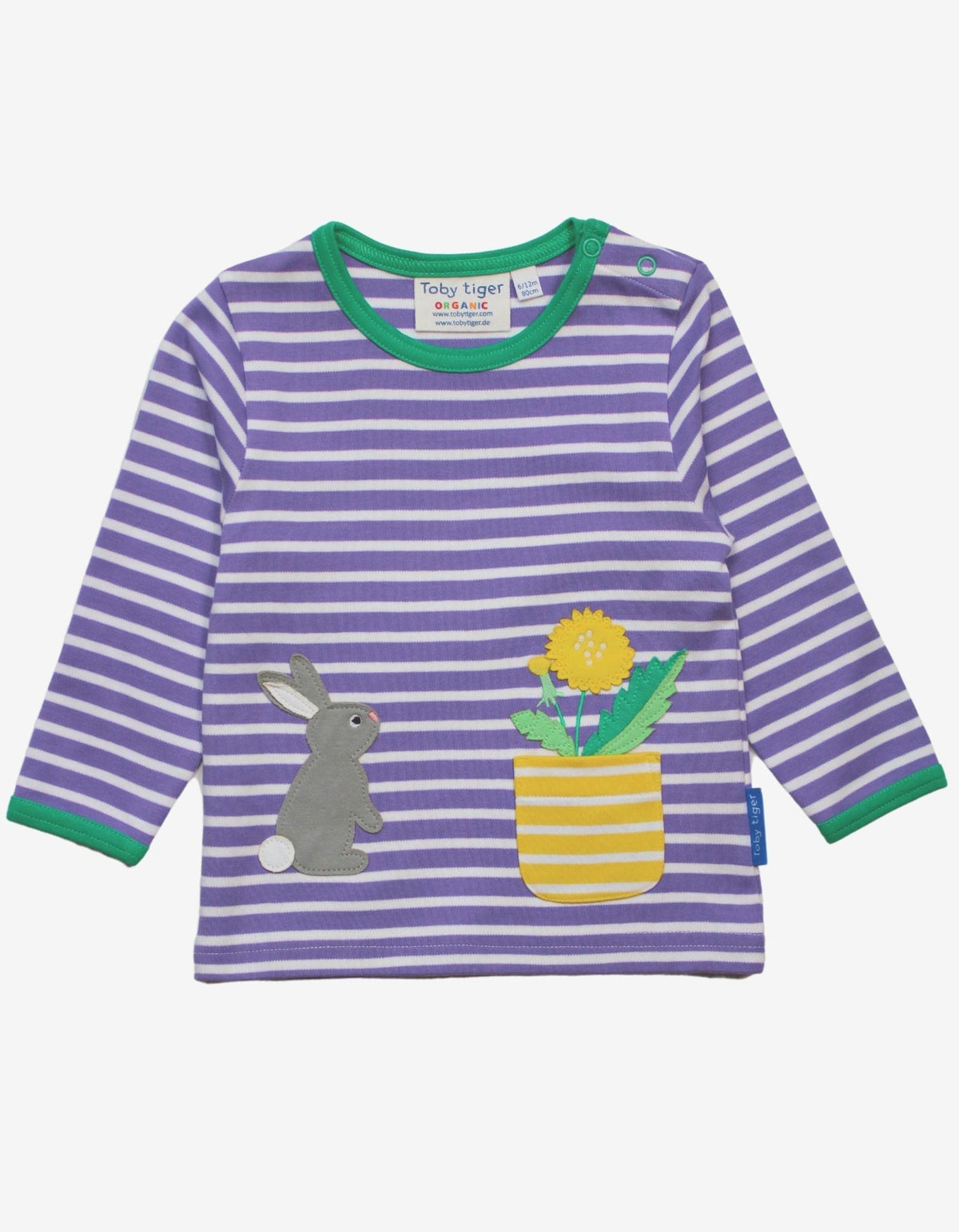 Toby Tiger Organic Spring Applique Long-Sleeved T-Shirt