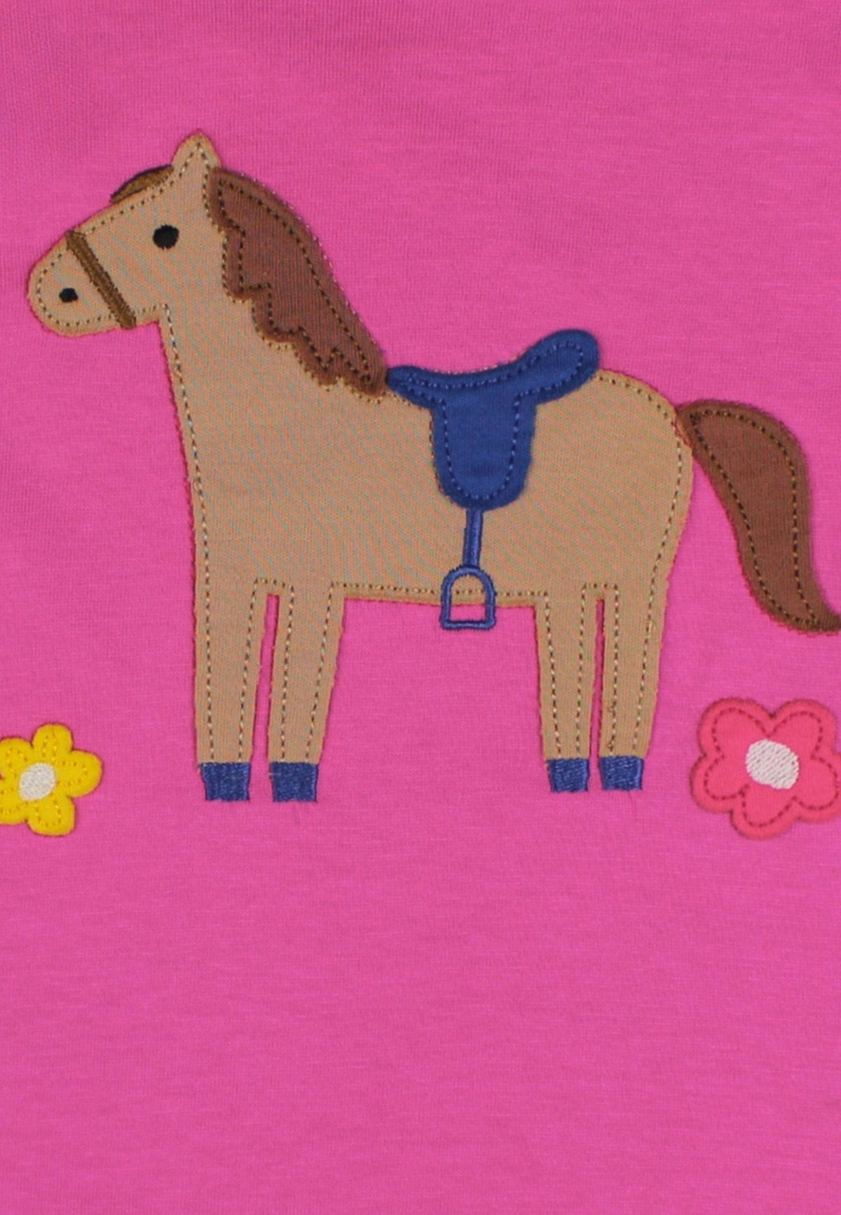 Toby Tiger Organic Hillside Pony Applique Short-Sleeved T-Shirt