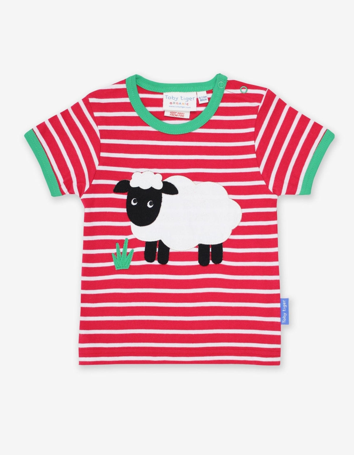 Toby Tiger Organic Sheep Applique Short-Sleeved T-Shirt