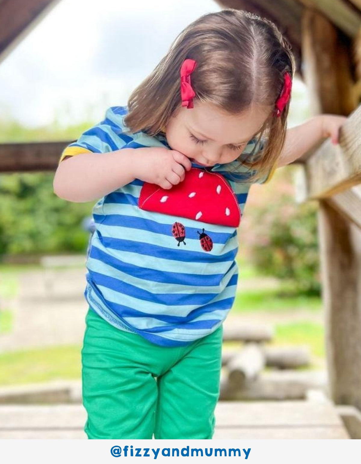 Toby Tiger Organic Strawberry Applique Short-Sleeved T-Shirt